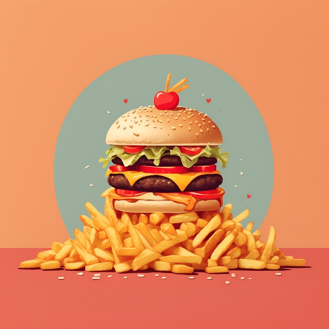 Intro Image AI Generated Burger and Fries